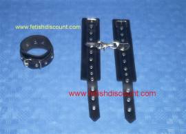 Leder Handfesseln / leather wrist cuffs - Bild vergr��ern 