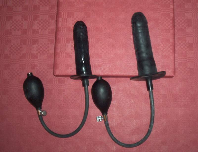 Aufblasbarer Latexdildo Gro / inflatable large sized latex dildo
