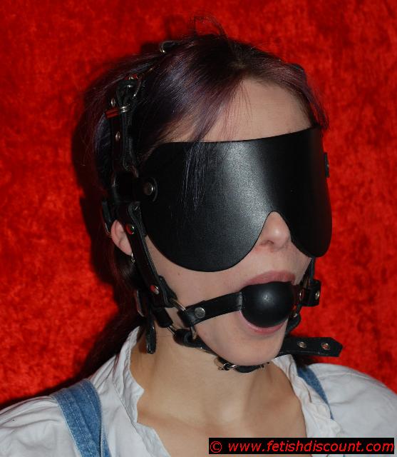 Ball Gag Harness mit Augenmaske