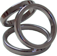 Dreifach Cockring Edelstahl, triple stainless steel cockring