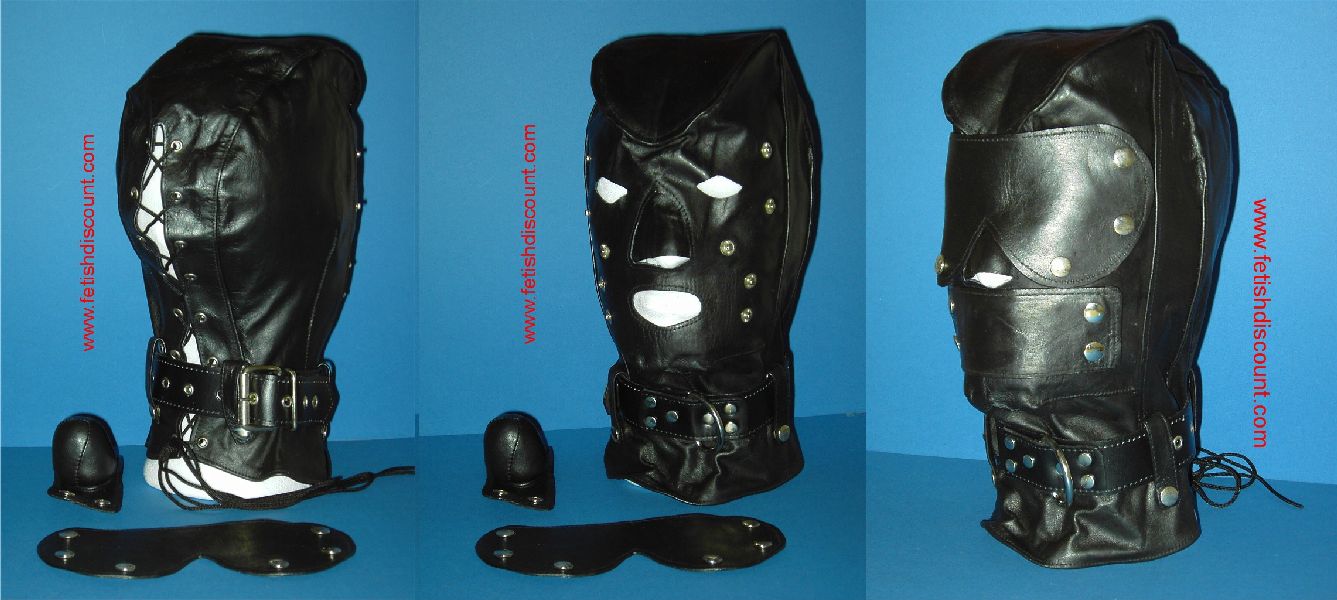 Deluxe Ledermaske mit Extras / Fullhood with collar